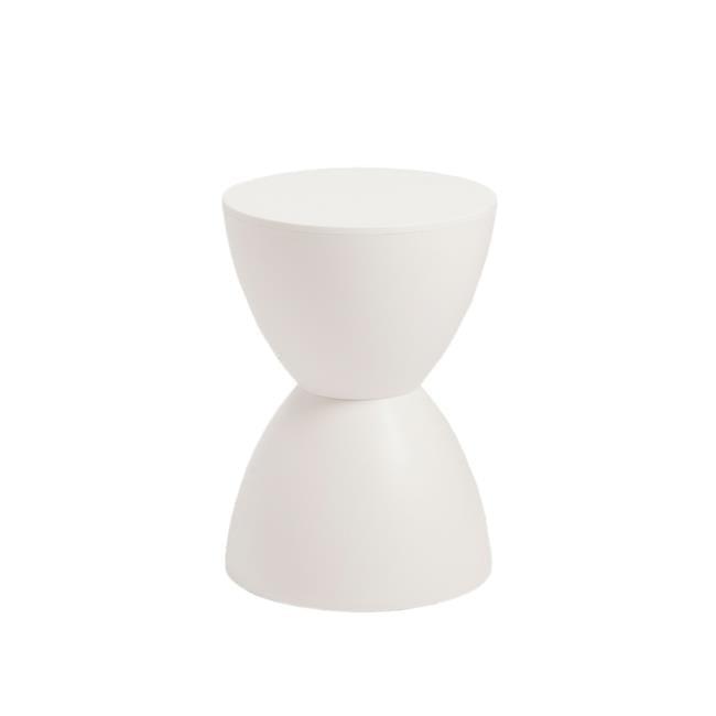 White Plastic Hourglass Accent Stool