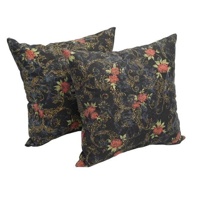 Blazing Needles Indoor Throw Pillows Midnight Rosebud