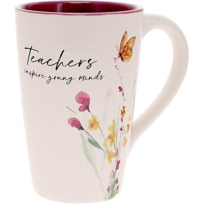 Pavilion 17 oz Floral Butterfly Ceramic Mug for Teachers