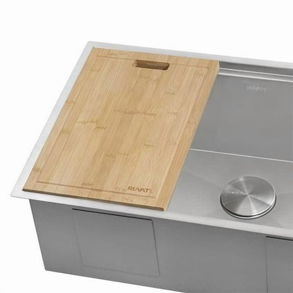 Ruvati Ruvati 17 x 11 inch LedgeFit Bamboo Replacement Cutting Board for Ruvati Workstation Sinks