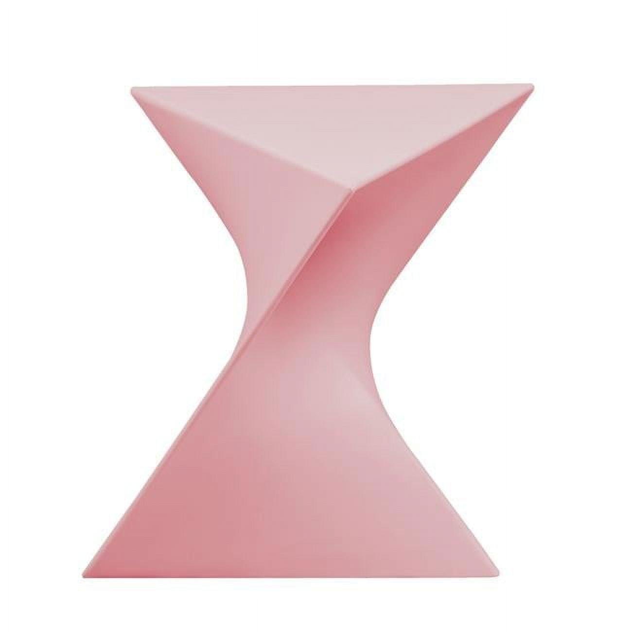 Randolph Triangular Pink ABS Plastic Modern Side Table