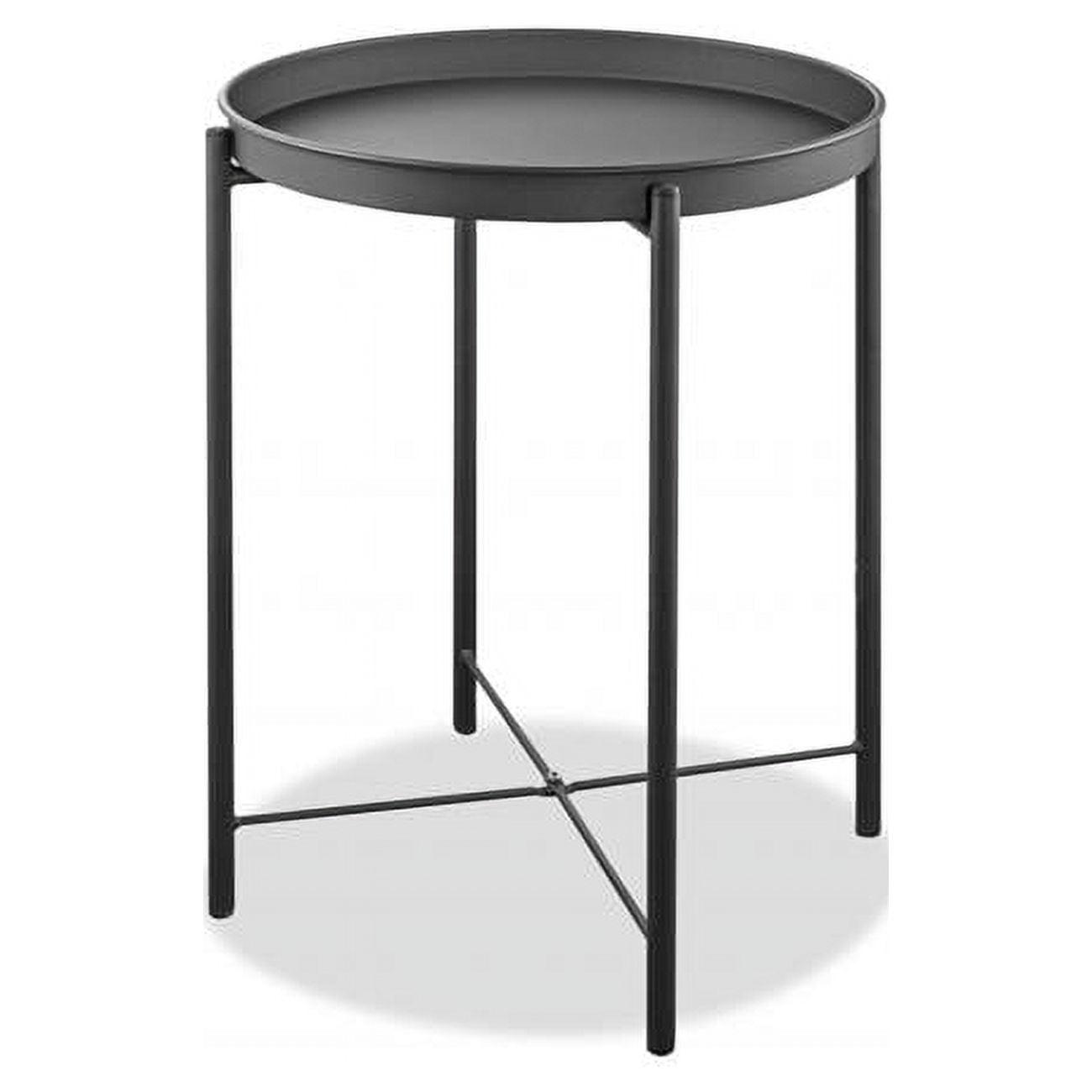 Contemporary Powdered Aluminum Round Side Table 17"x21"