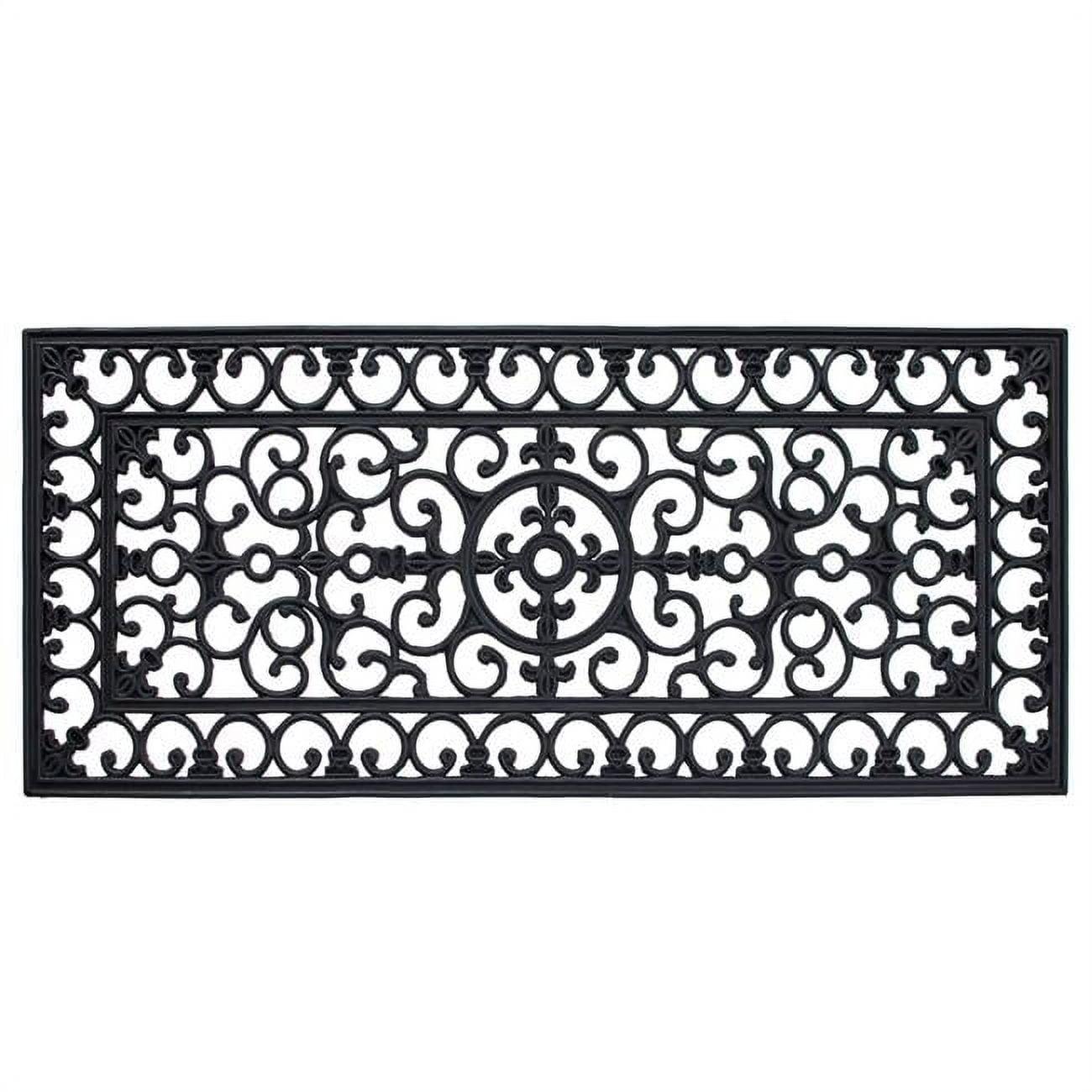 Personalized Fleur de Lis 41" Heavy-Duty Rubber Outdoor Doormat