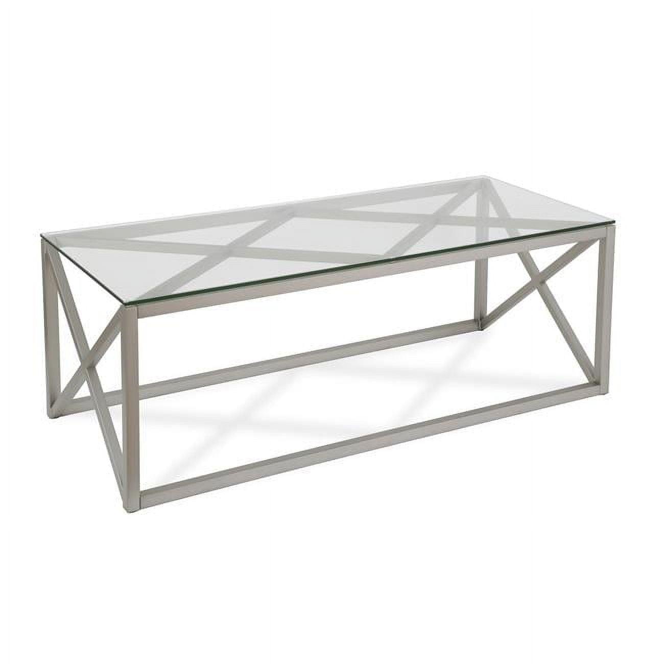 17' Metal Geometric Coffee Table in Gray - Henn&Hart