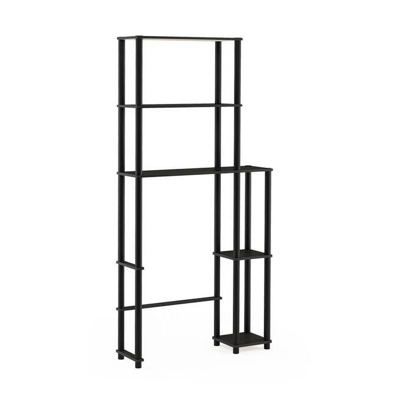 Furinno 3-Tier Over-The-Toilet Space Saver Rack Bathroom Shelf with 5 Shelves,Espresso/Black