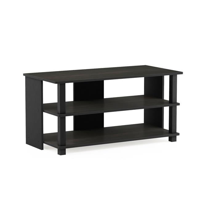 Espresso and Black 3-Tier TV Stand for 40" TV