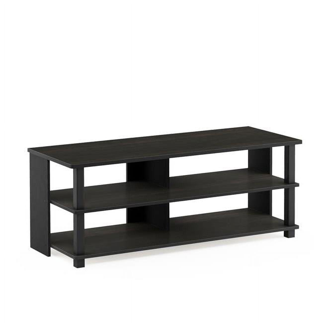 Espresso Black Modern 3-Tier Particle Board TV Stand for Up to 48" TV