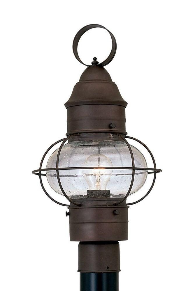 Nantucket Rustique Brass Outdoor Onion Post Lantern 10"