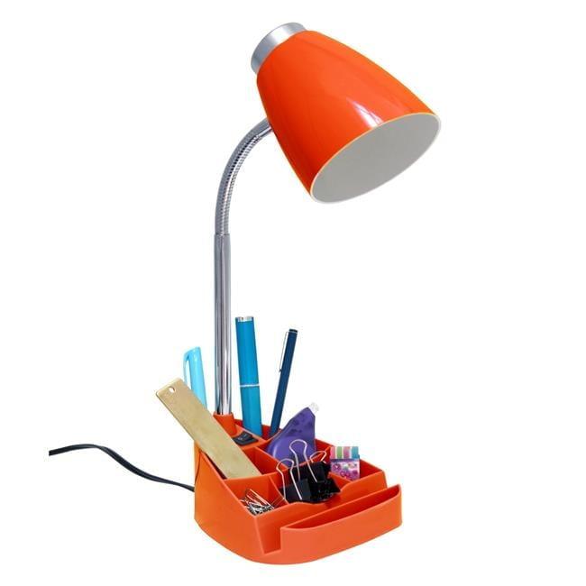 Creekwood Home 18.5" Flexible Gooseneck Organizer Desk Lamp with Phone/iPad/Tablet Stand Orange