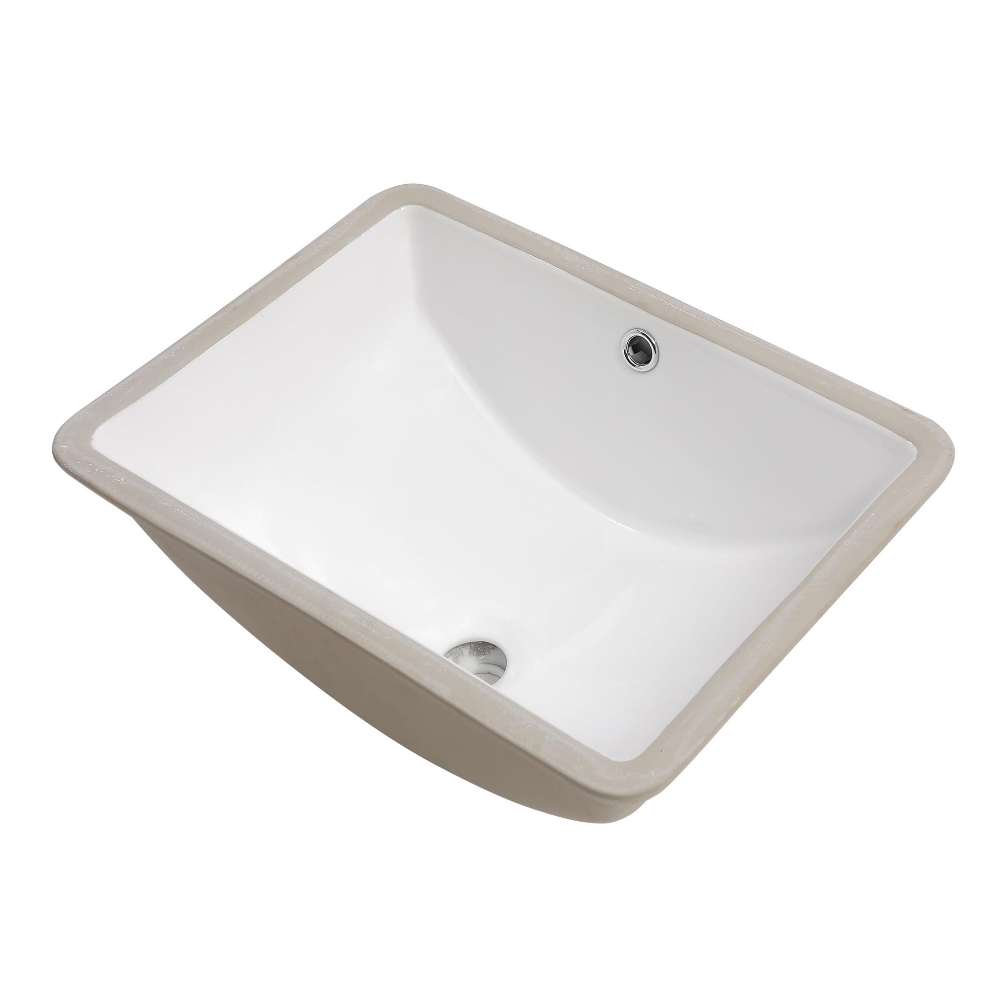 Myhomekeepers 18.5"x14" Ceramic Rectangular Undermount Bathroom Sink