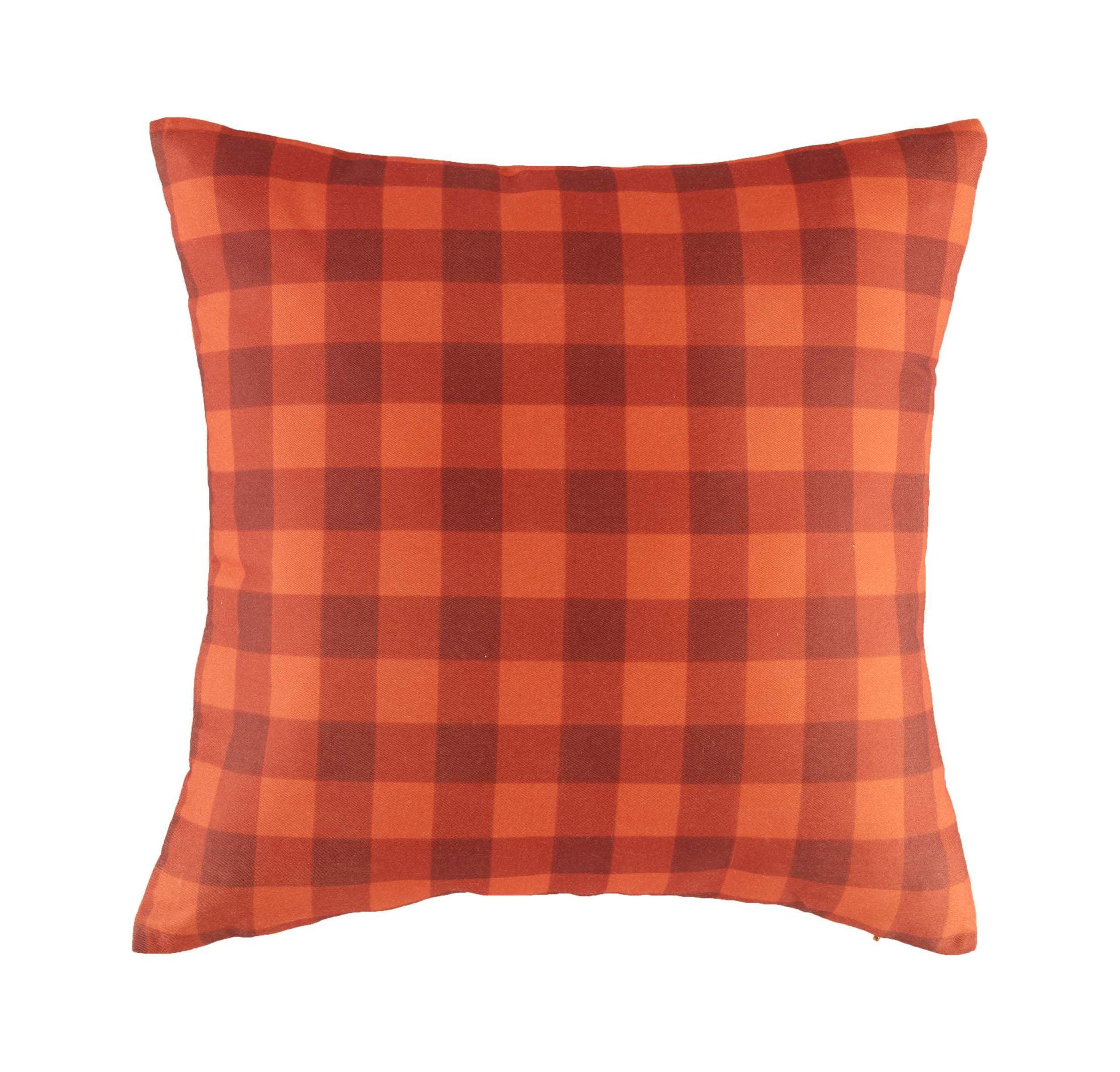 The Lakeside Collection 18" Tonal Plaid Accent Pillows - Orange