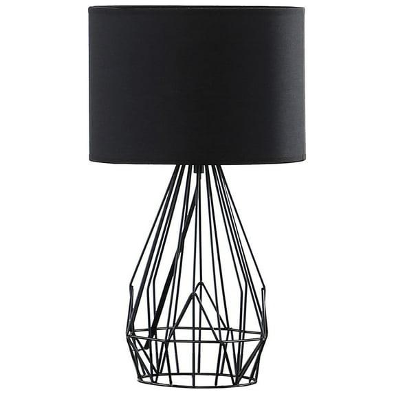 18 in. Asymmetric Cage Metal Table Lamp, Black