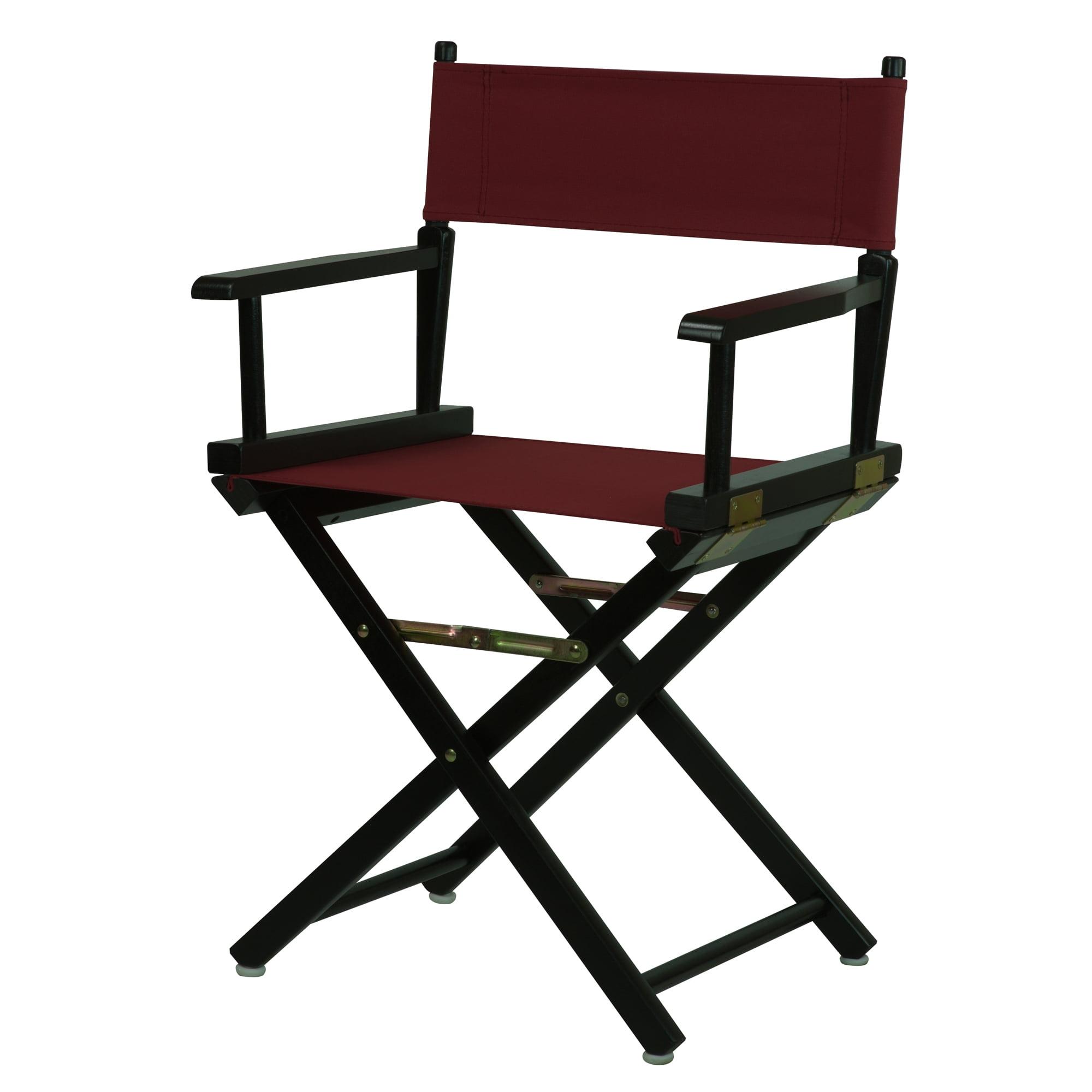 18" Director's Chair Black Frame-Burgundy Canvas