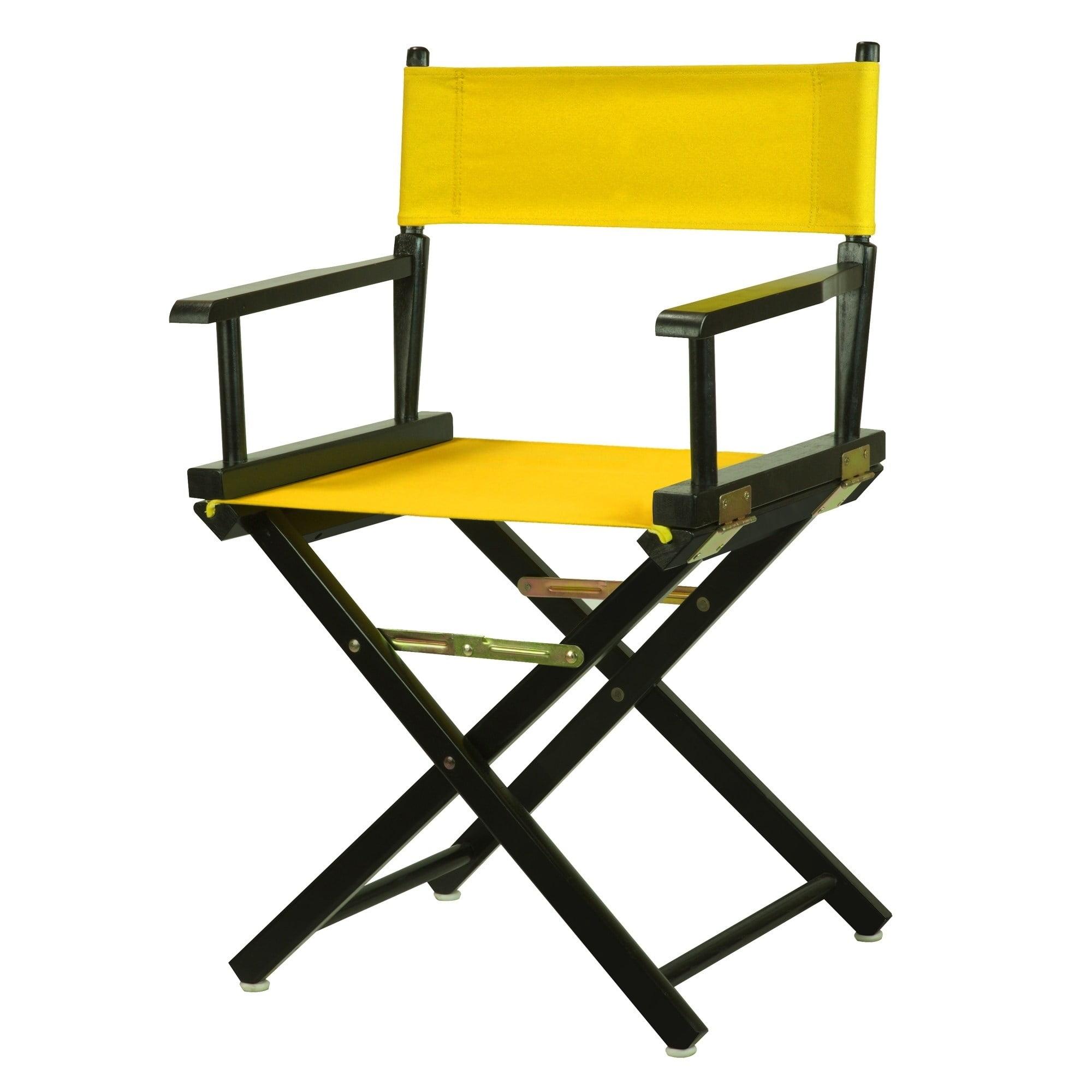 "18" Director's Chair Black Frame-Gold Canvas"