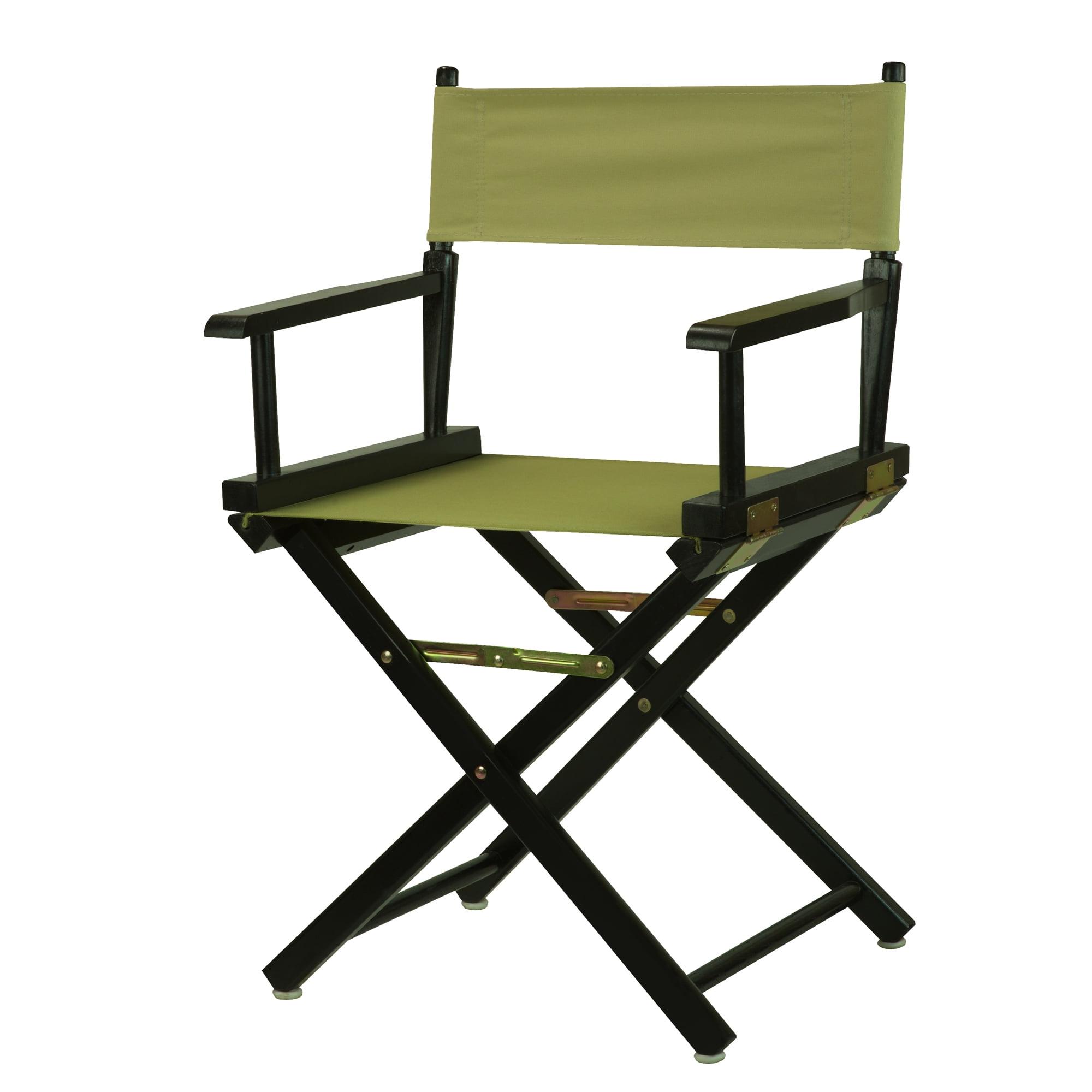 Foldable Classic Director's Chair Black Frame with Olive Canvas