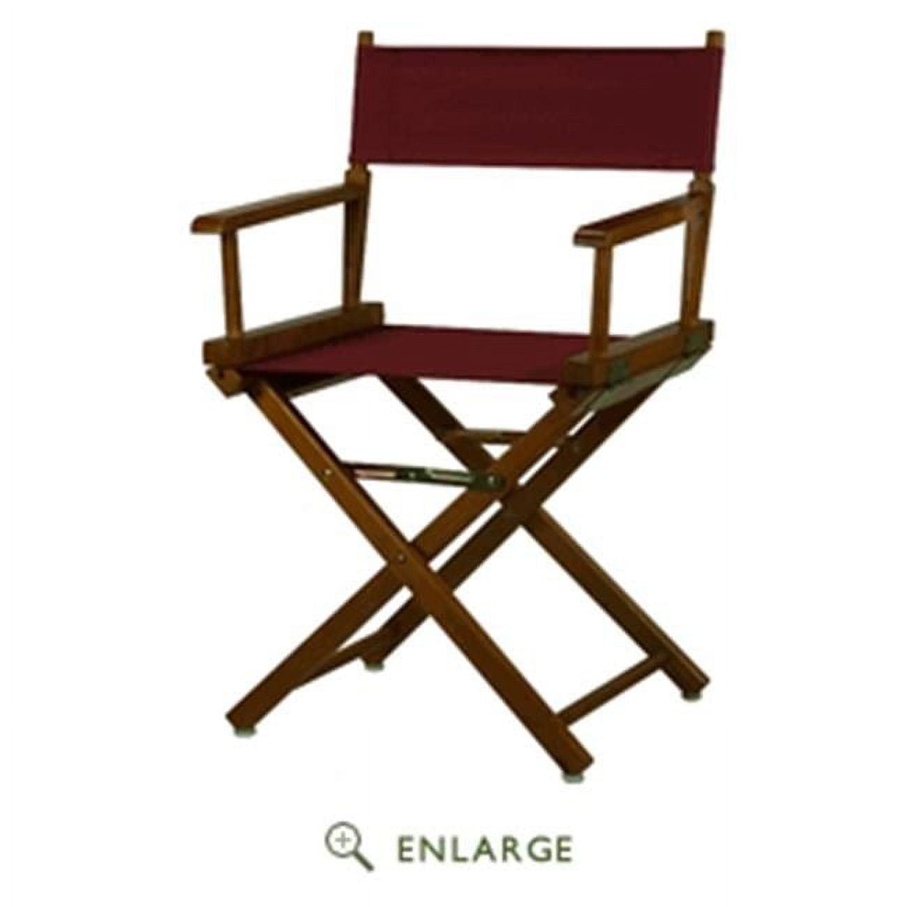 Honey Oak Frame Director's Chair with Burgundy Canvas, 18"