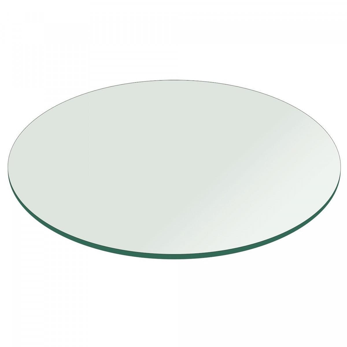 Elegant 18" Round Clear Tempered Glass Table Top with Flat Polished Edge