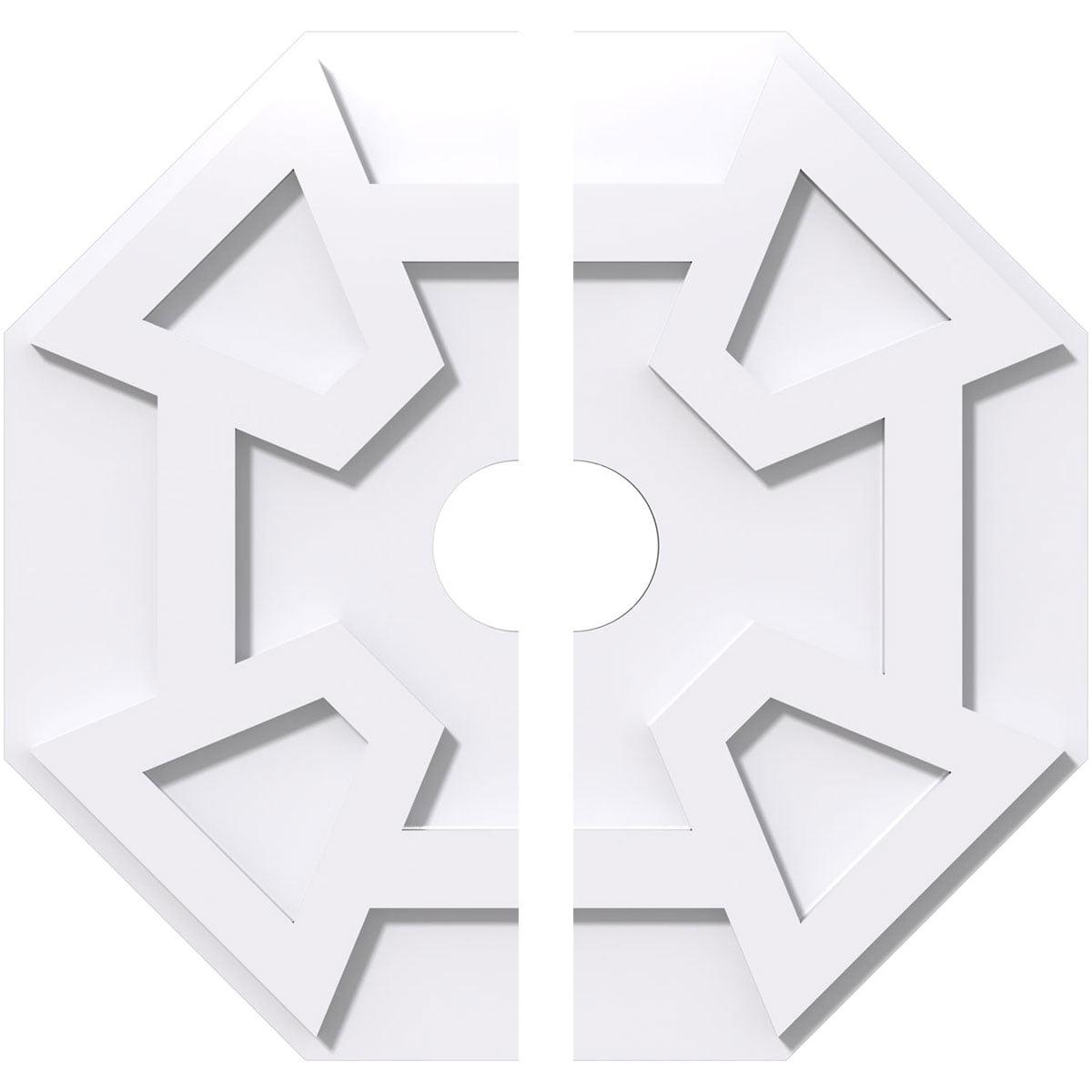 18"OD x 3"ID x 6 1/4"C x 1"P Logan Architectural Grade PVC Contemporary Ceiling Medallion, Two Piece