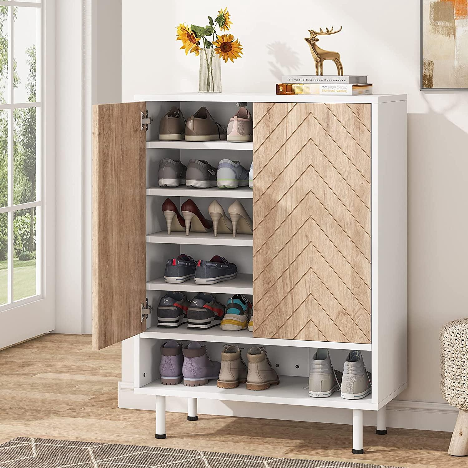 18 Pair Shoe Cabinet Shoe Rack Organizer Cabinet with Door