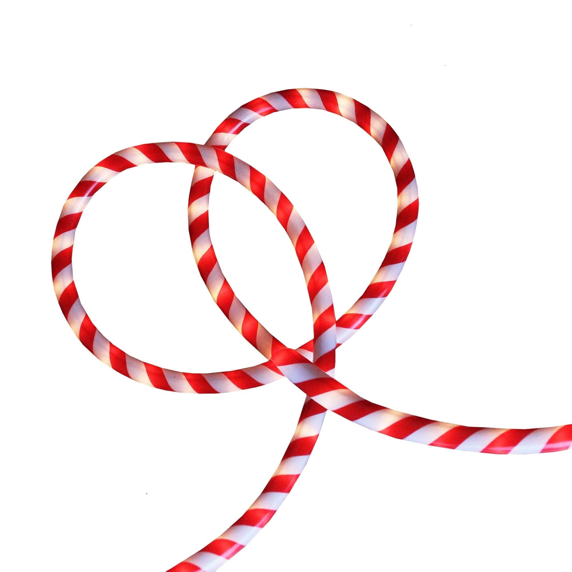Northlight 18' Red and White Striped Candy Cane Outdoor Christmas Rope Lights