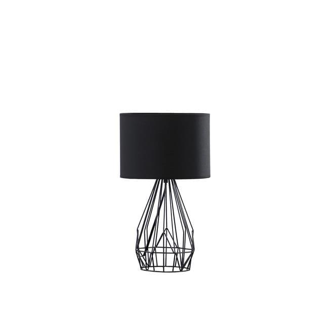 18 in. Asymmetric Cage Metal Table Lamp, Black