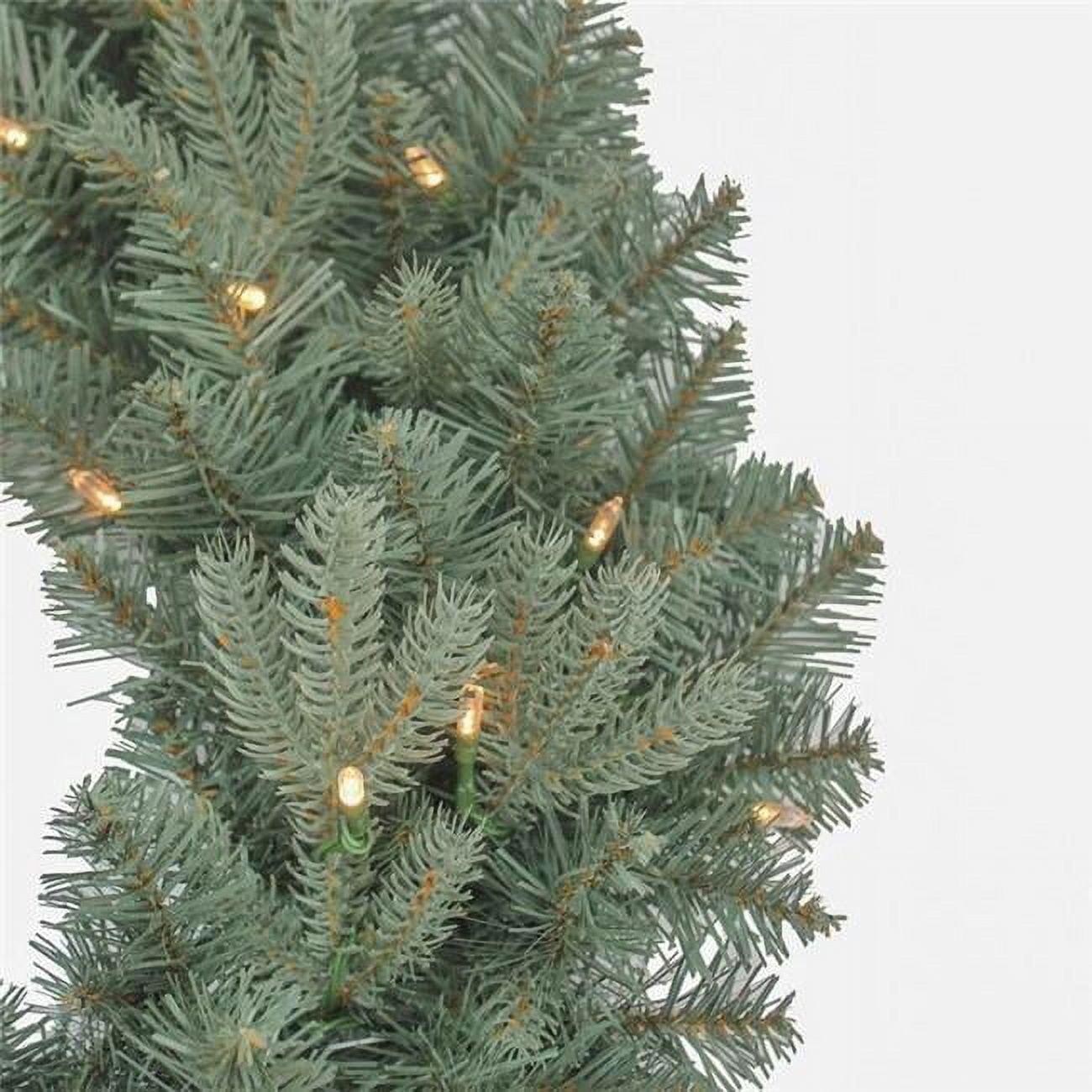 18" Pre-Lit Warm White LED Blue Spruce Christmas Wreath