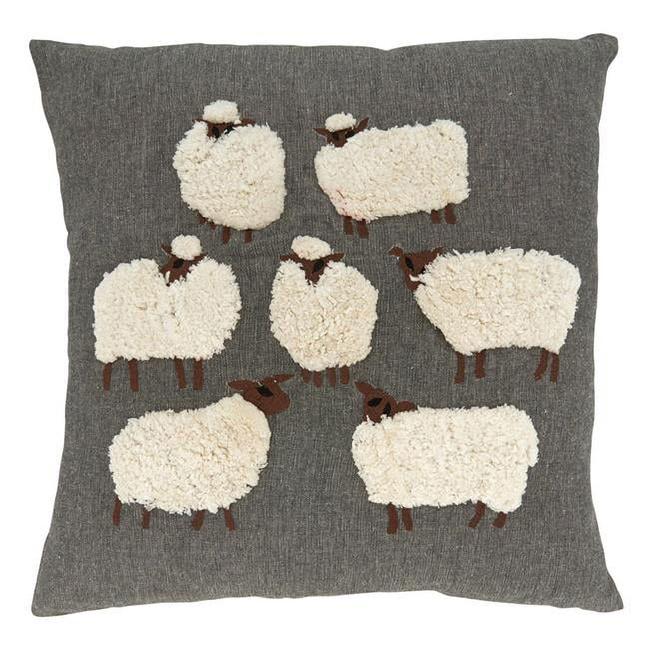 Saro Lifestyle Embroidered Sheep Throw Pillow With Poly Filling