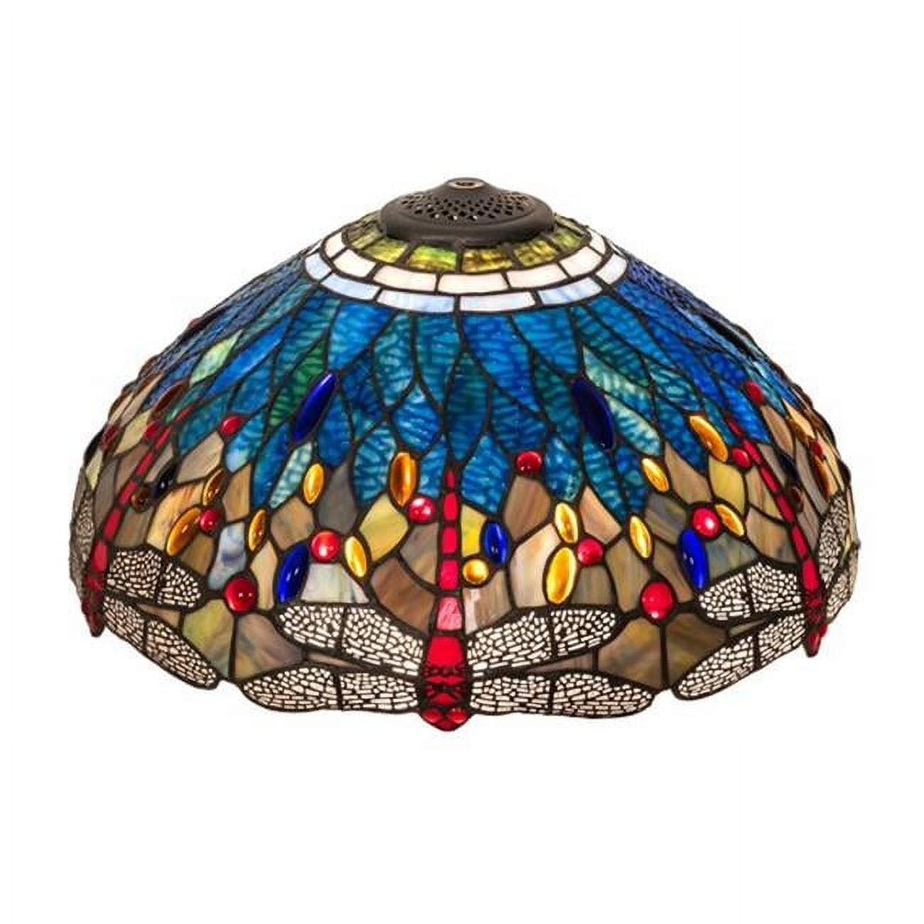 Tiffany-Style 18" Multicolor Handcrafted Dragonfly Glass Shade