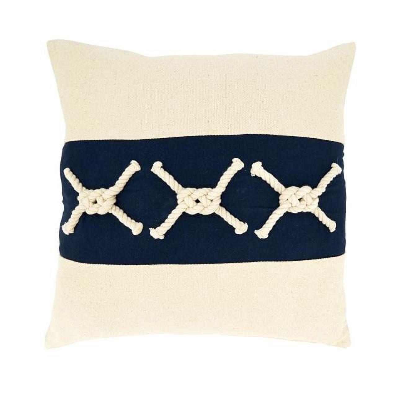 Saro Naviguer Collection Appliqued Cotton Throw Pillow