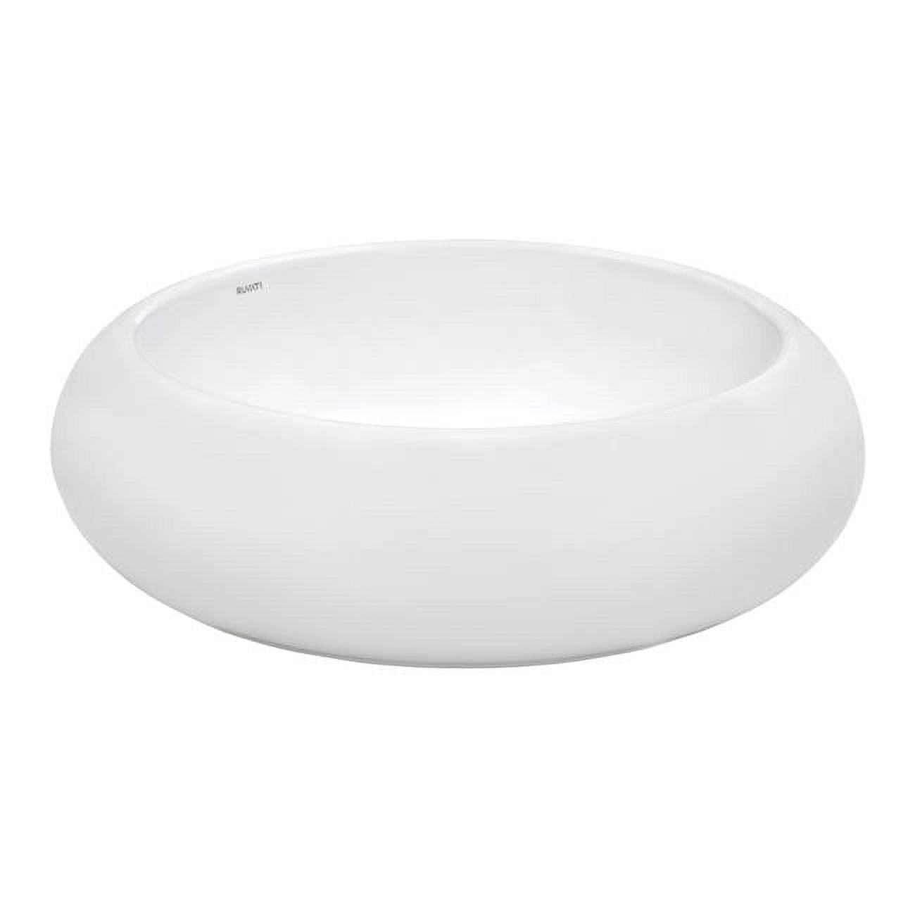 Ruvati 18" White Ceramic Round Above-Counter Vessel Sink