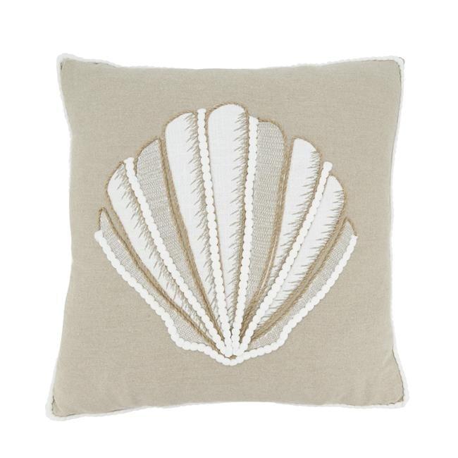 Saro Lifestyle Sandy Shore Seashell Poly Filled Throw Pillow