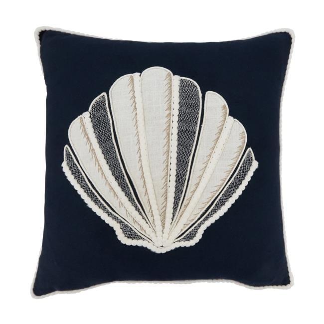 Saro Lifestyle Sandy Shore Seashell Poly Filled Throw Pillow