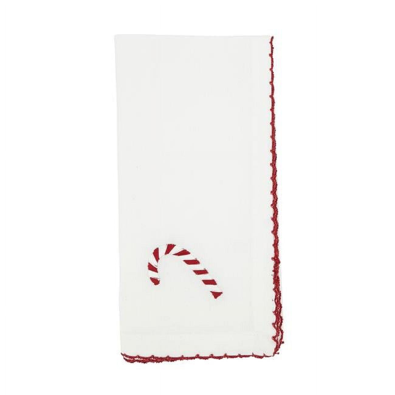 Winter Wonderland Whip Stitch Candy Cane Napkin (Set Of 4)