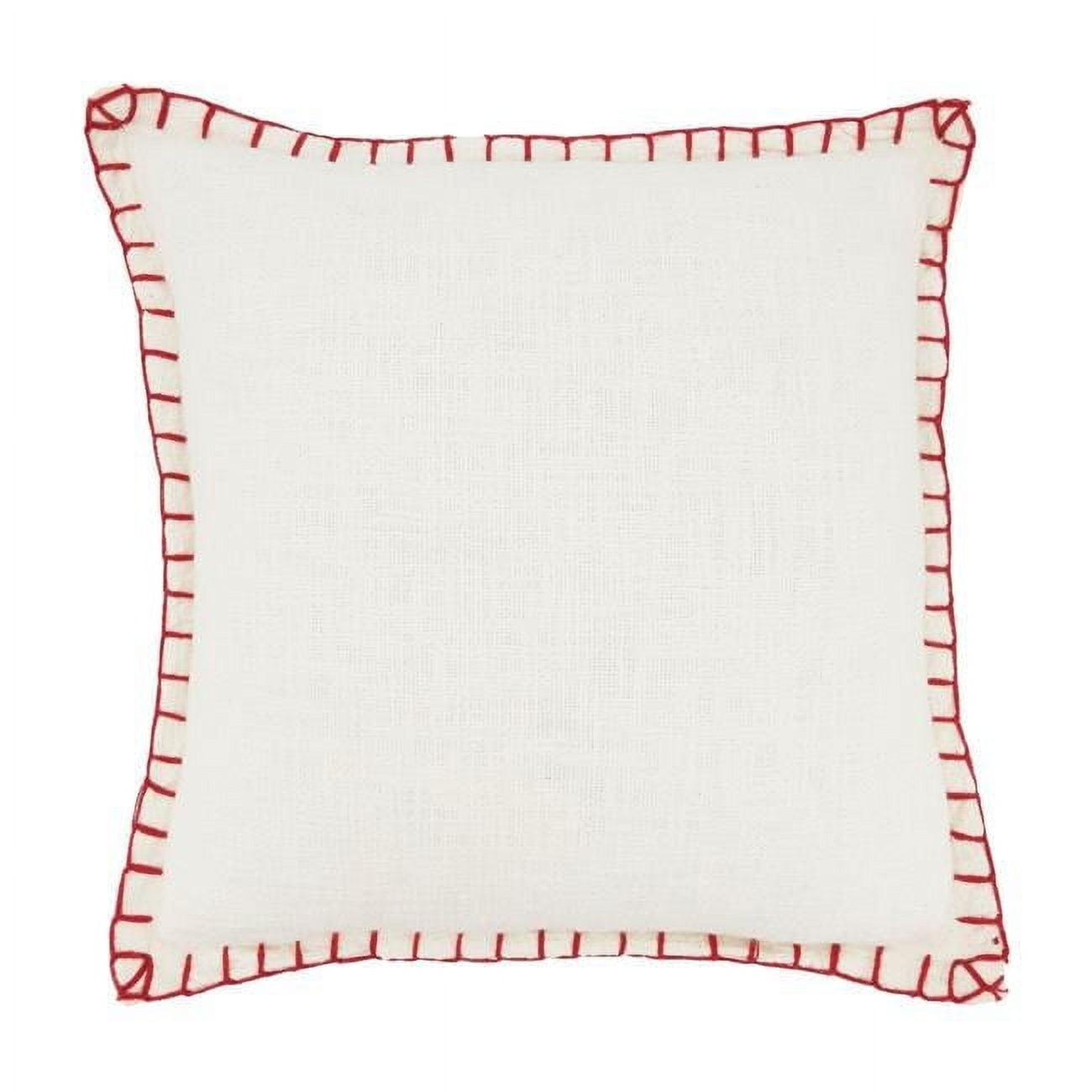 White Cotton Chunky Whip Stitch Euro Throw Pillow