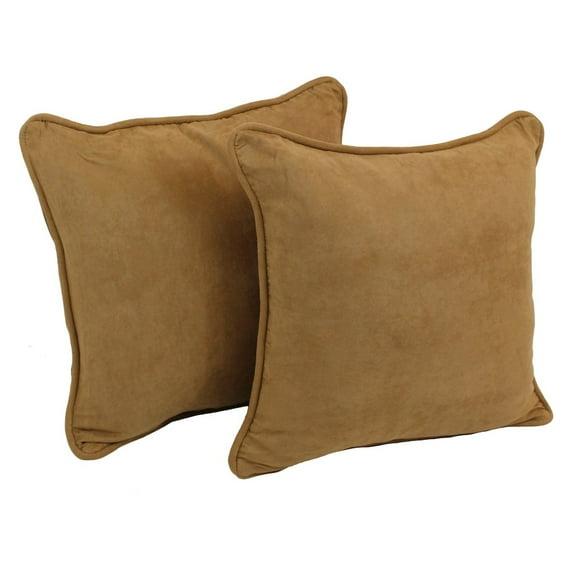 Blazing Needles 18-inch Double-corded Solid Microsuede Square Throw Pillows (Set of 2)