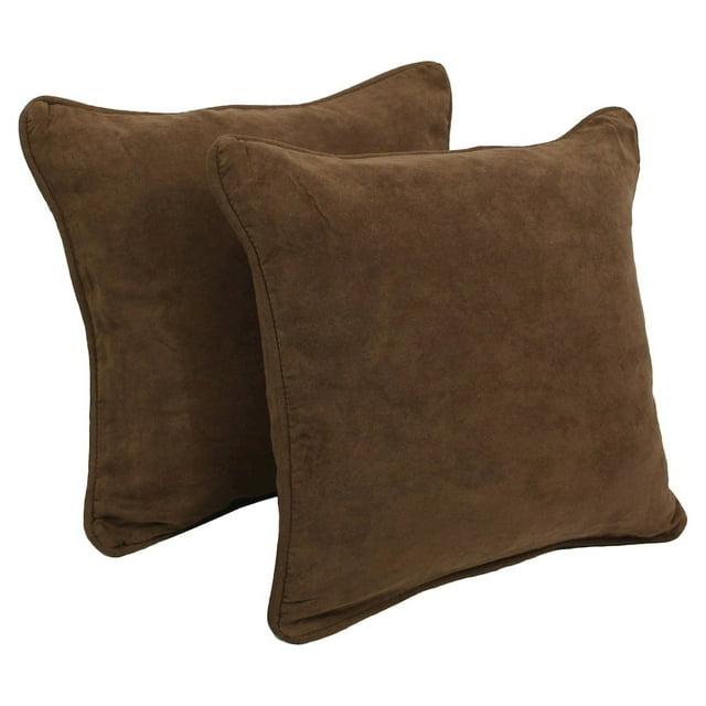 18-inch Chocolate Microsuede Square Throw Pillows with Inserts (Set of 2)