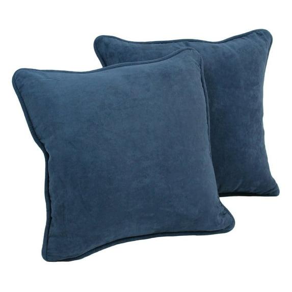 Blazing Needles 18-inch Double-corded Solid Microsuede Square Throw Pillows (Set of 2)
