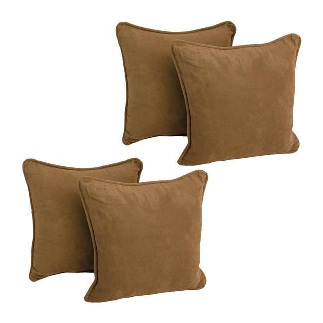 Saddle Brown Microsuede Square Throw Pillows Set of 4