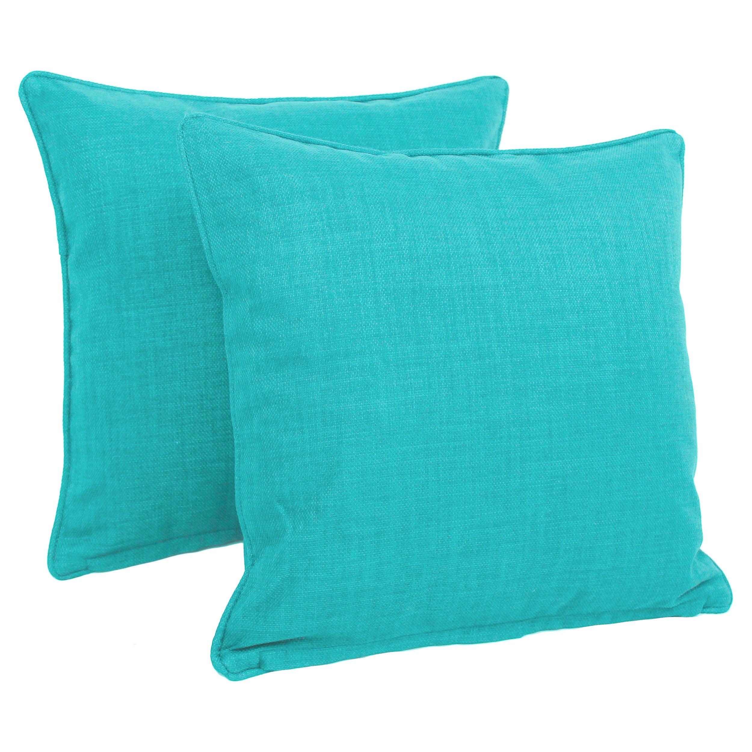 18-inch Outdoor Spun Polyester Square Throw Pillows (Set of 2) - Aqua Blue