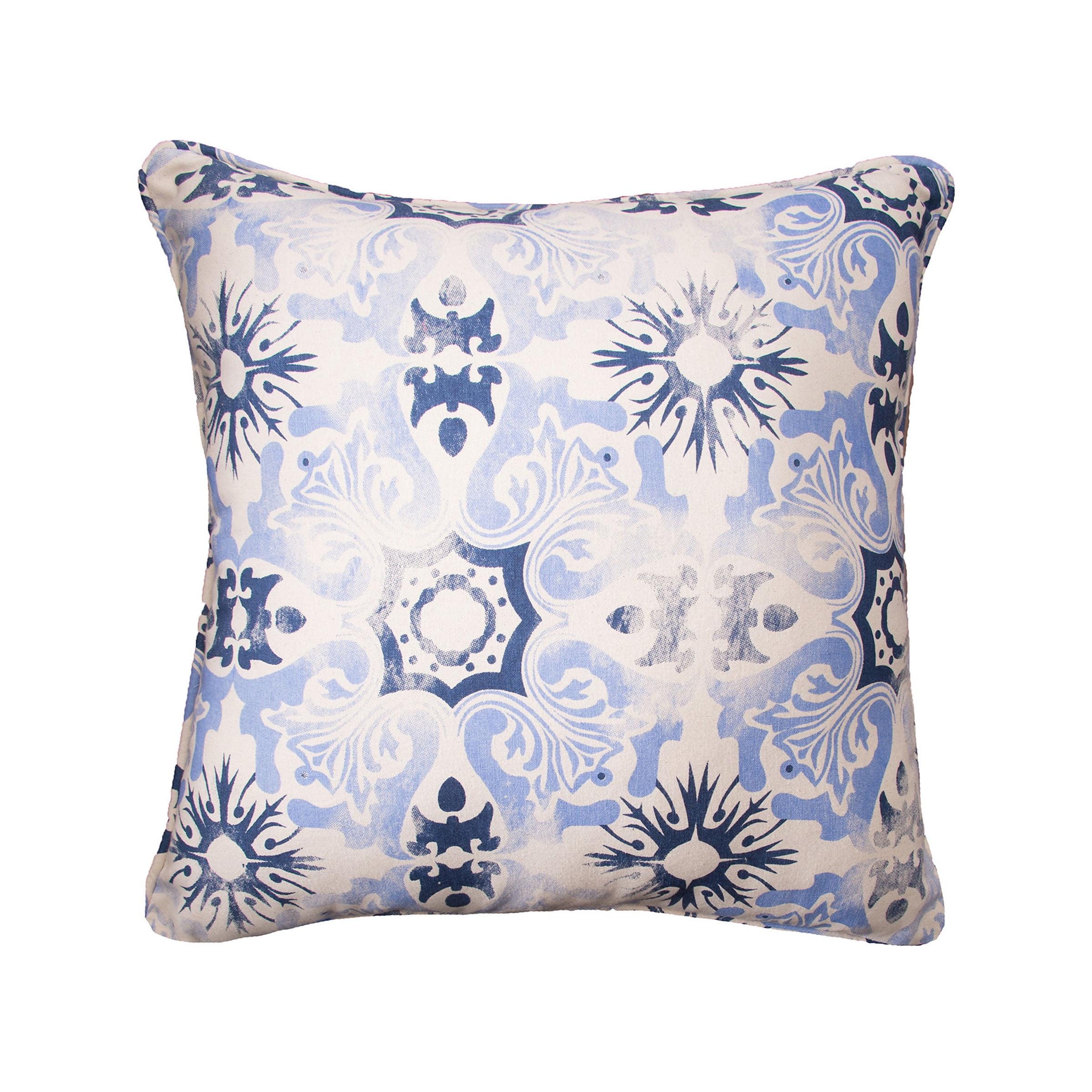 C&F Home Blue Tile Woven Throw Pillow