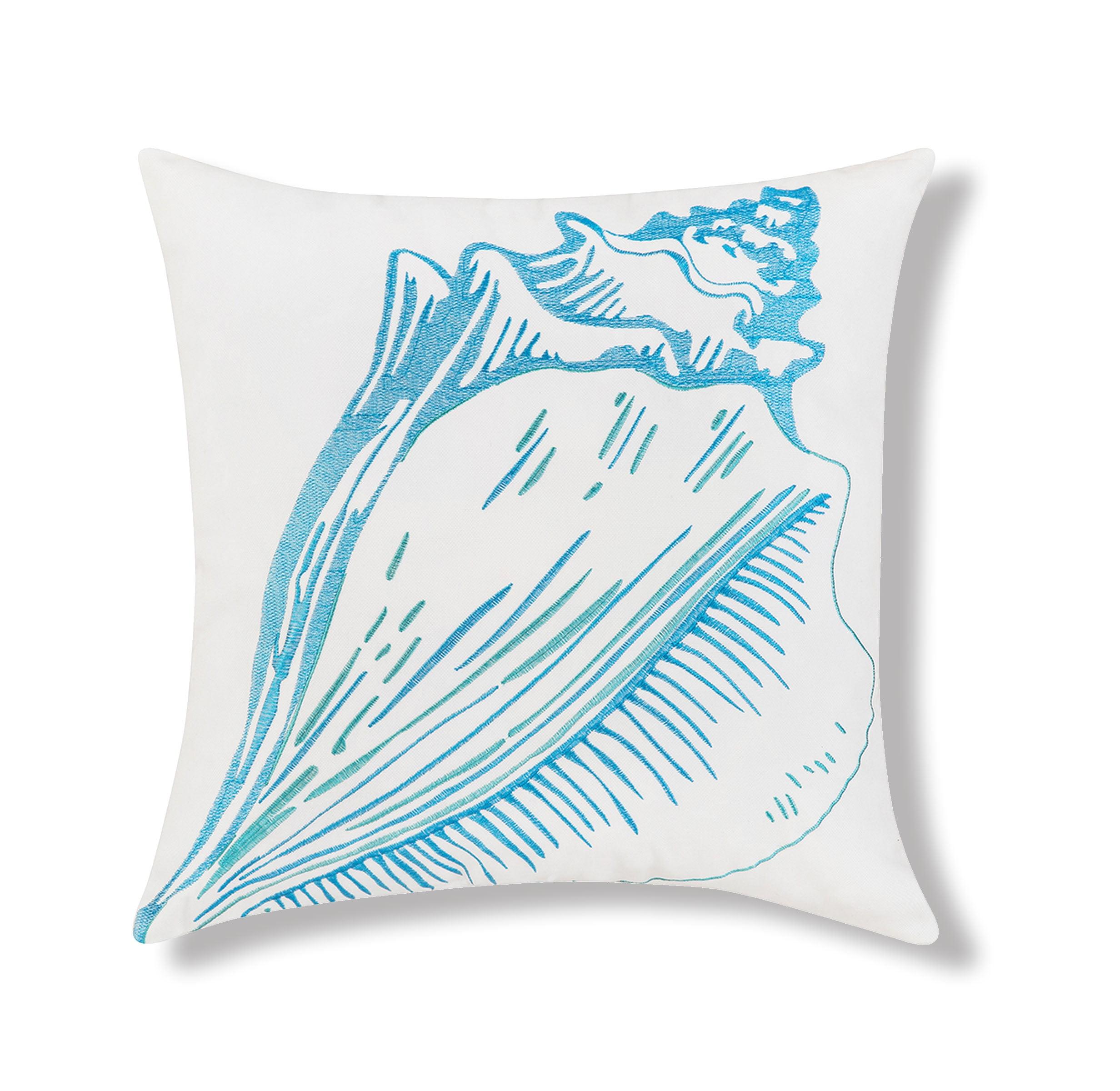 C&F Home 18" x 18" Conch Shell Indoor / Outdoor Embroidered Throw Pillow