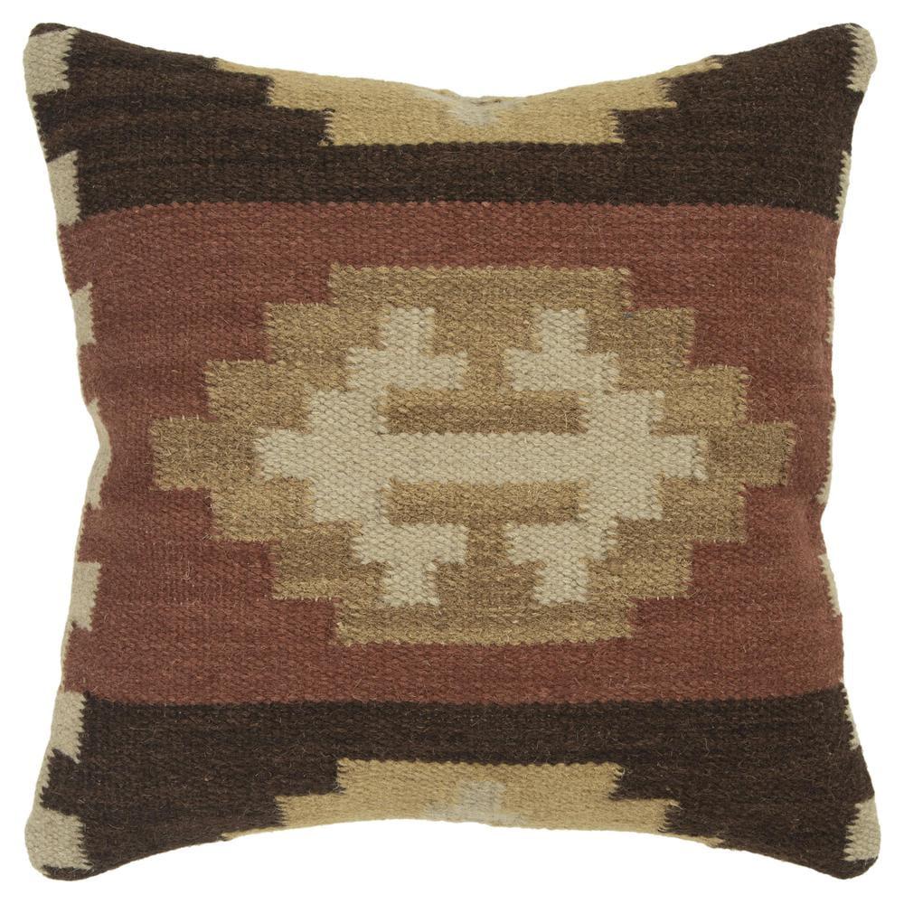 Rust Southwestern Medallion 18" Square Throw Pillow