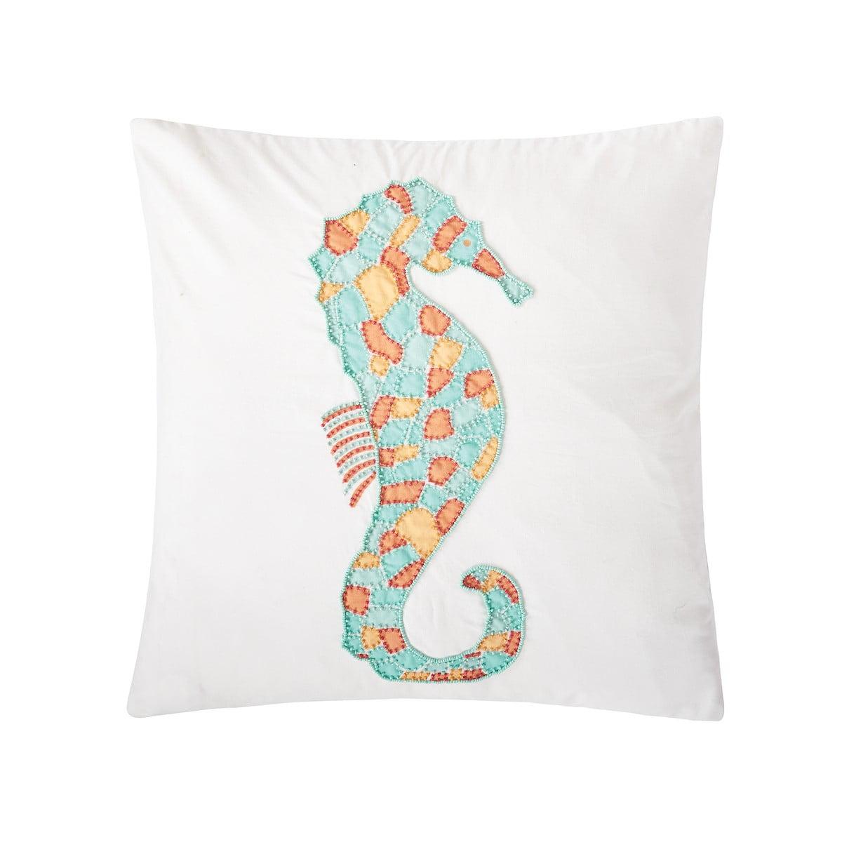 C&F Home Grand Turks Grand Seahorse Beaded Pillow