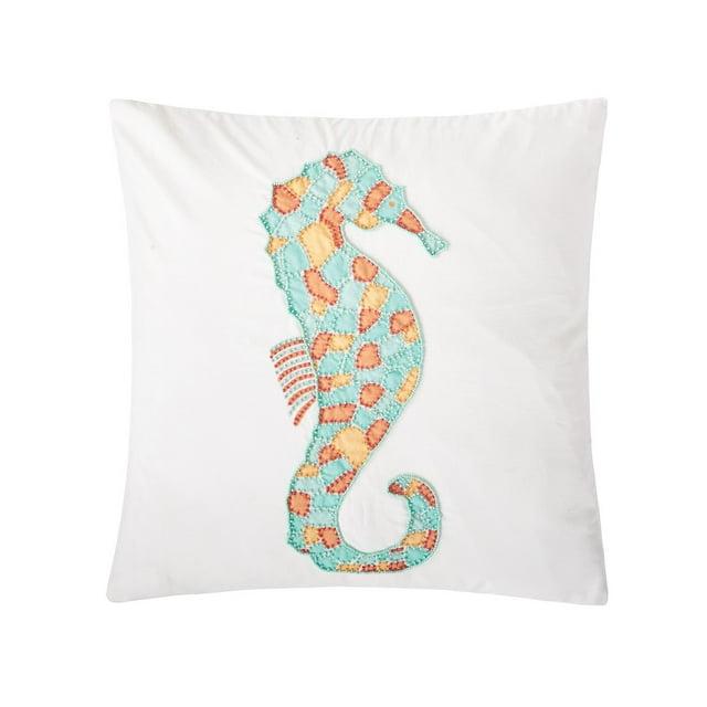 C&F Home Grand Turks Grand Seahorse Beaded Pillow