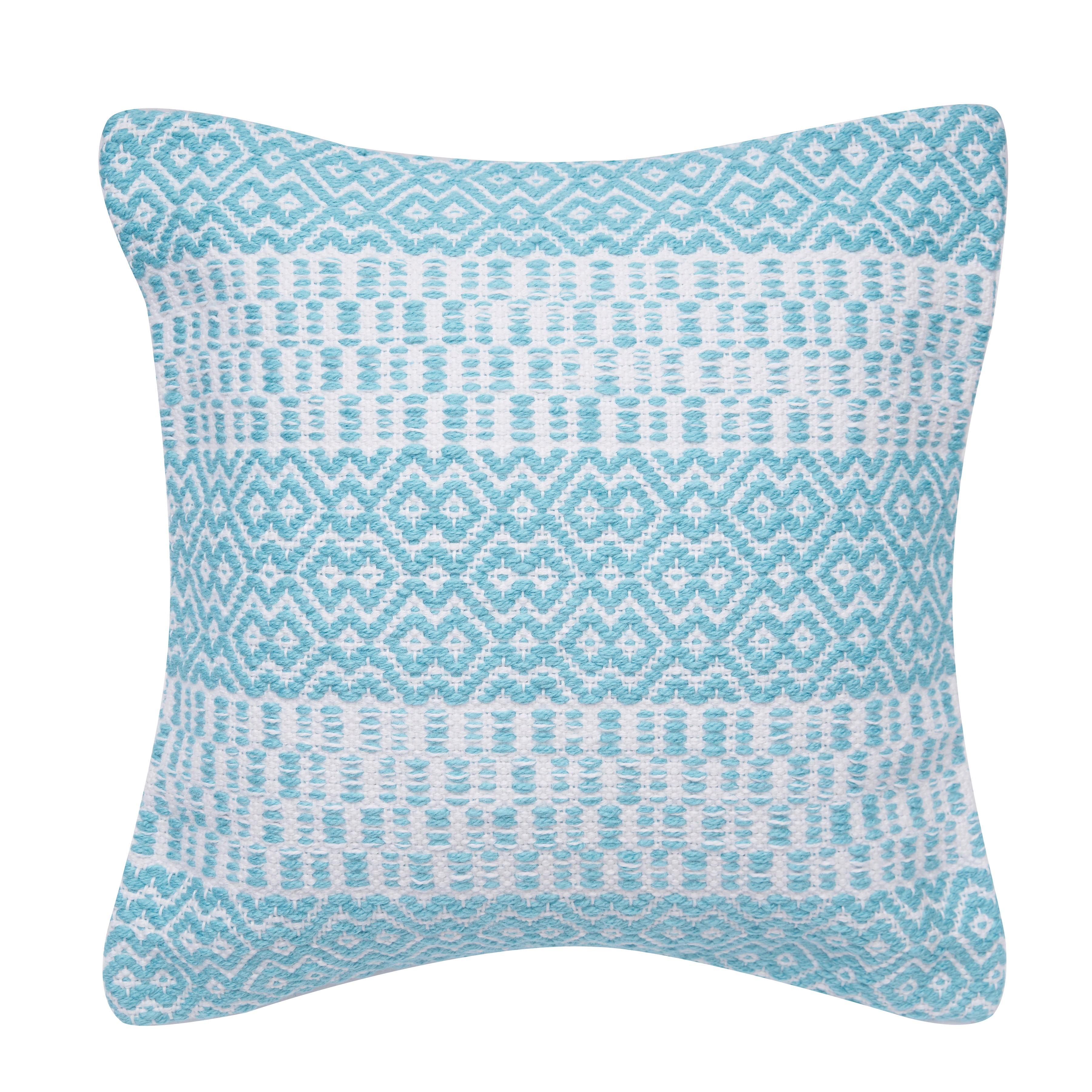 C&F Home Pim Diamond Stripe Aqua Pillow