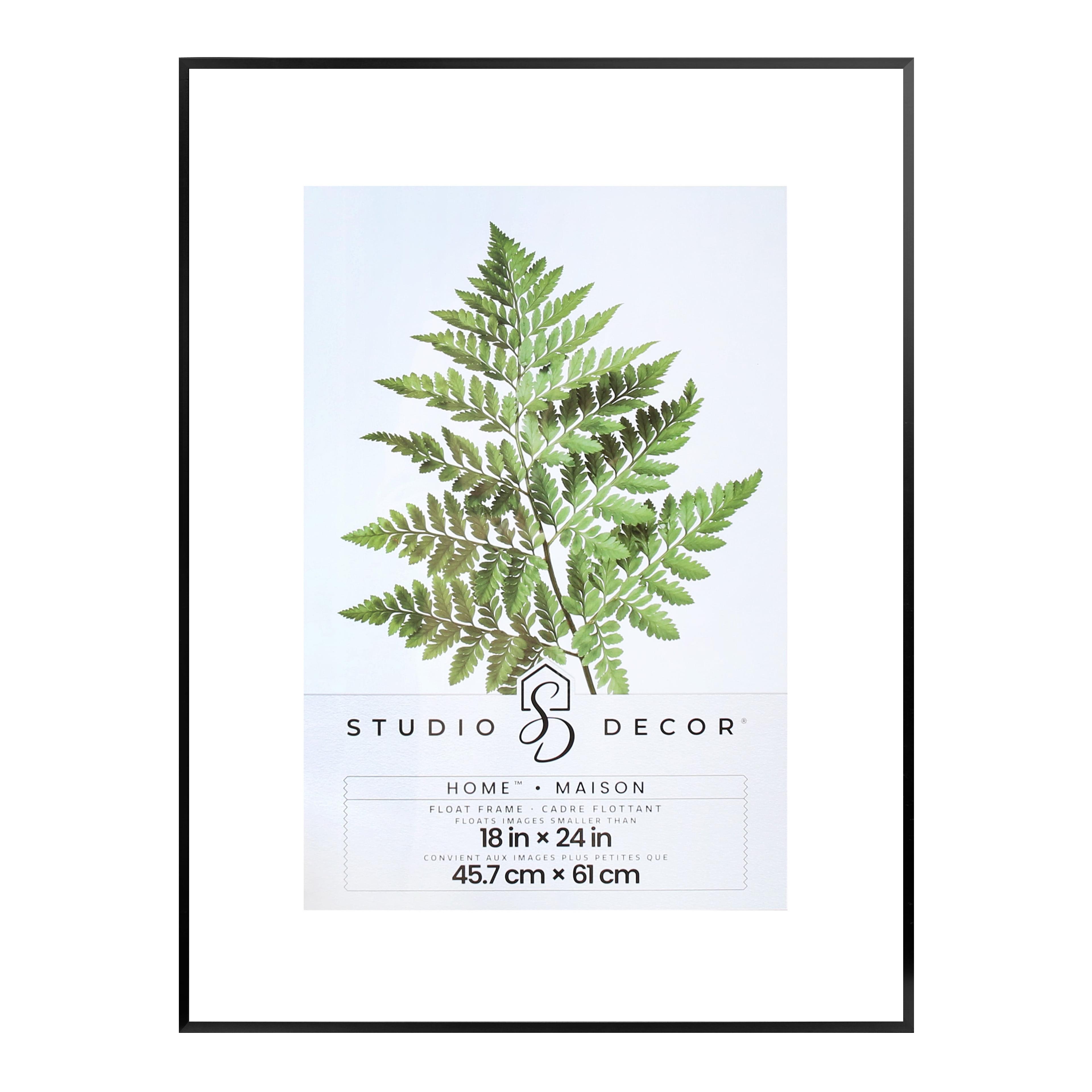 18" x 24" Home Black Metal Float Picture Frame by Studio Décor - Includes Pre-attached Hanging Hardware - Horizontal or Vertical Display - 1 Pack