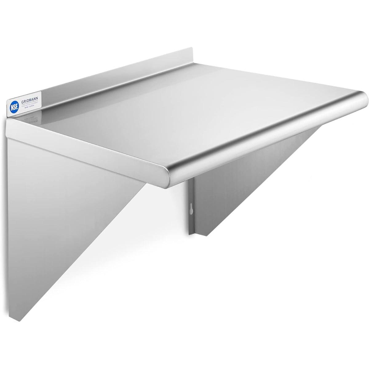 GRIDMANN 24"x18" NSF Certified Stainless Steel Kitchen Wall Shelf with Backsplash