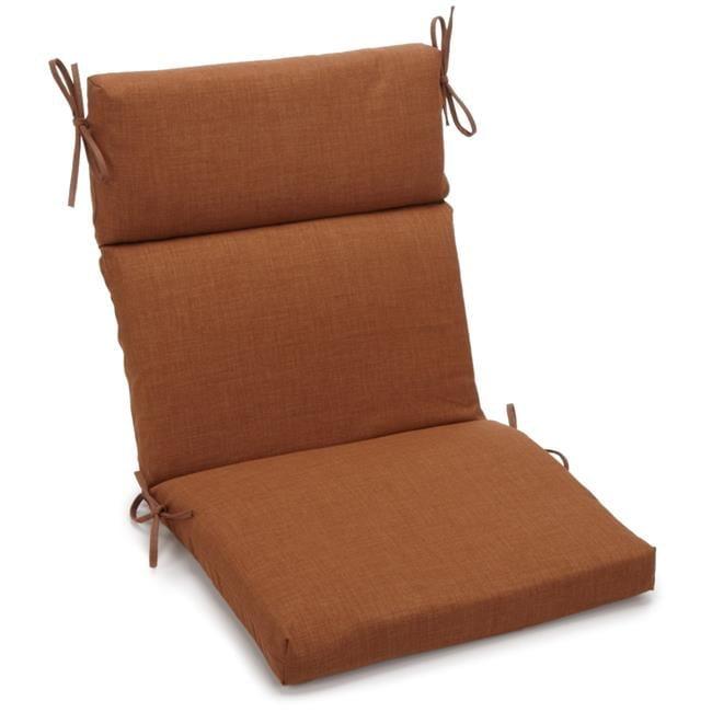 18 x 38 in. Spun Polyester Solid Outdoor Squared Chair Cushion, Mocha