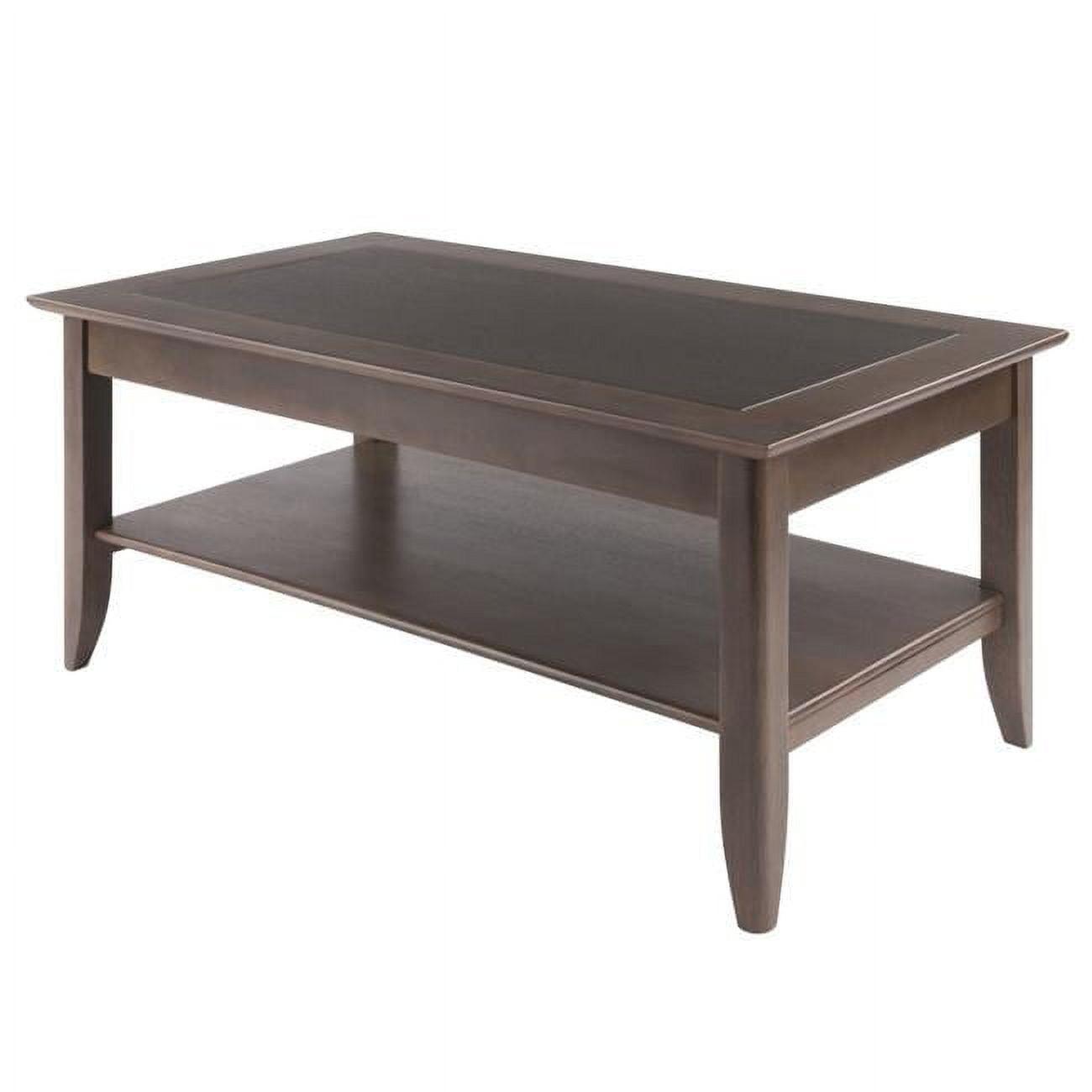 Santino Coffee Table Oyster Gray - Winsome: Wooden Rectangle Design, Fixed Shelf, MDF & Veneer, Living Room Furniture