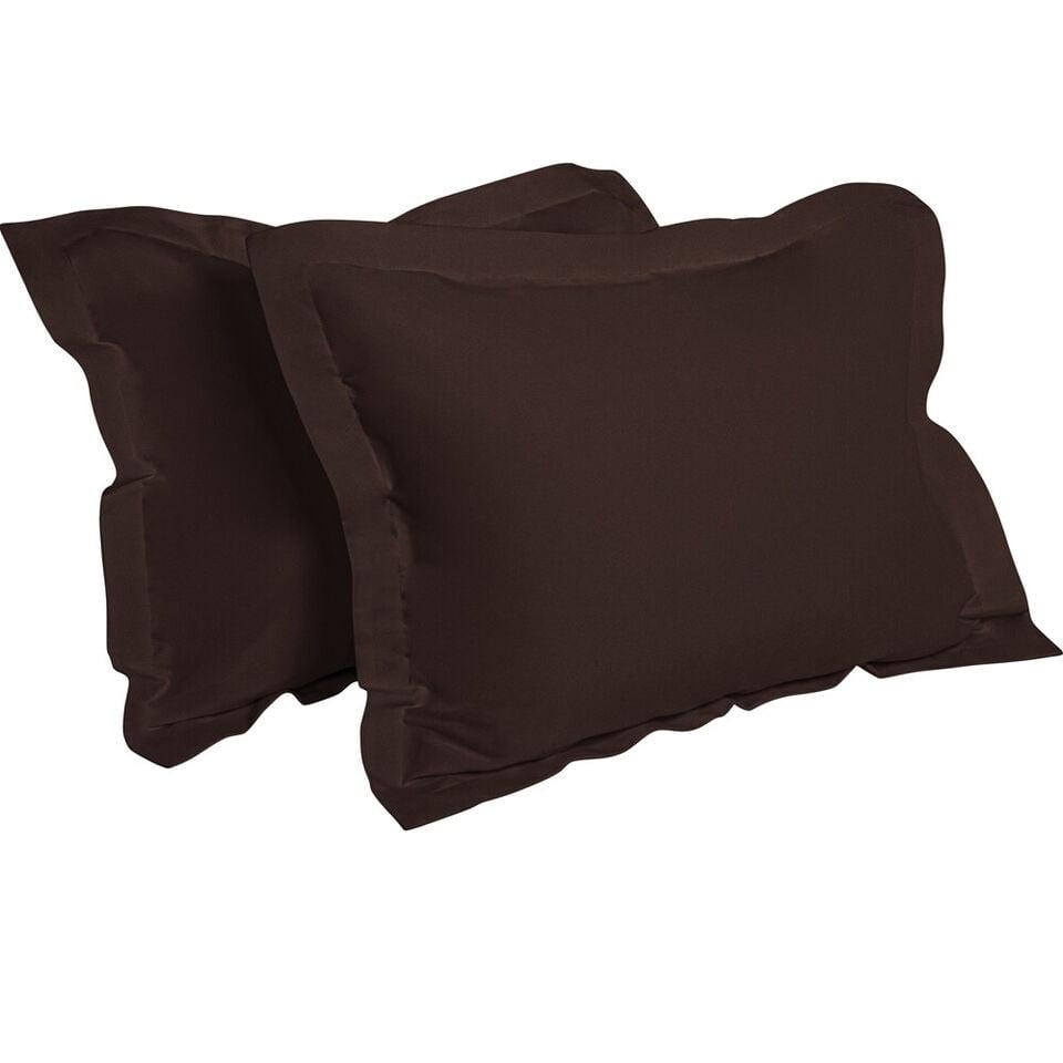 1800 Pillow Shams Set of 2 Pillowcases Chocolate - Standard